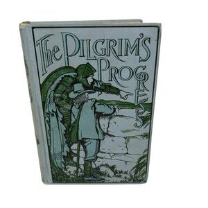 Vintage The Pilgrim's Progress Hardcover John Bunyan Antique Book